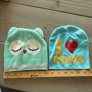 Owl and I Love Papa Hat set